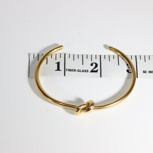 GOLD BRACELET 18k Gold Cuff Bracelet Minimalist Simple Bracelet  Knot Bracelet - Picture 9 of 9